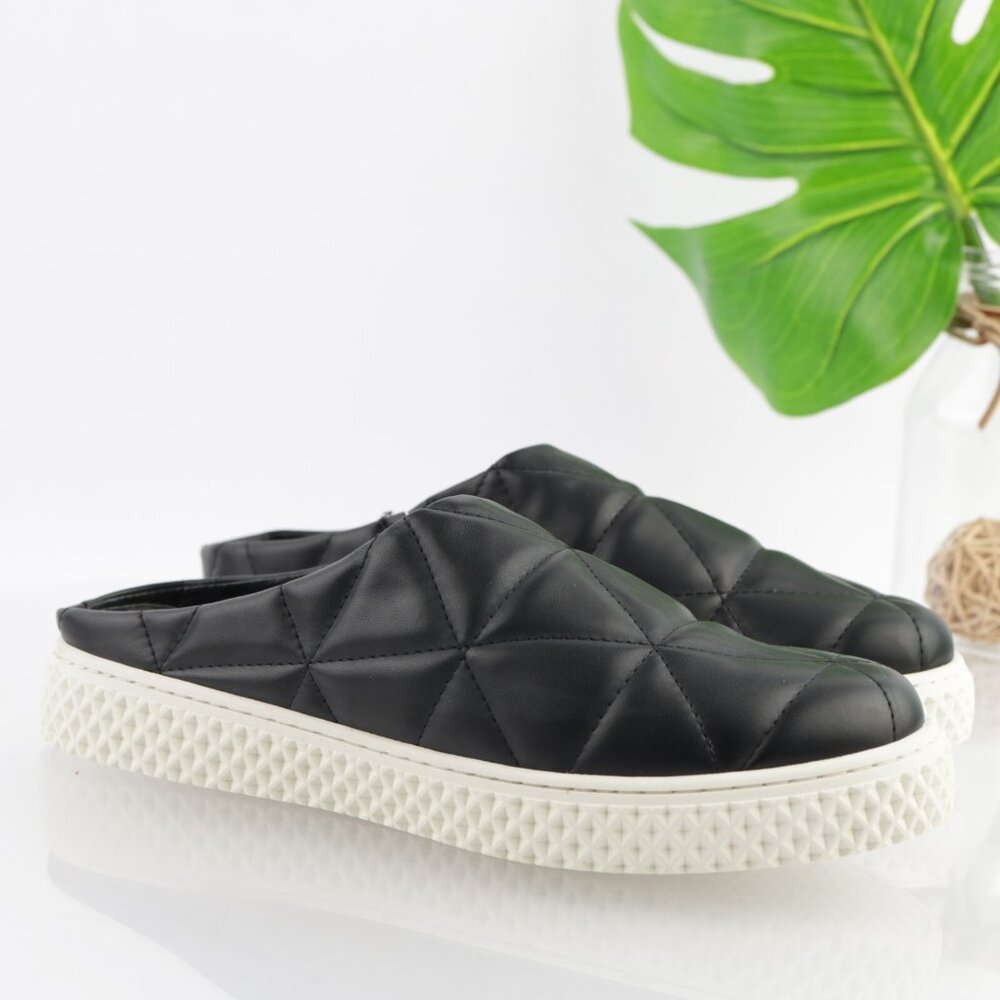 Aerosoles Womens Ella Mules Size 9 Black Quilted Vegan Slip On Casual Comfy Shoe